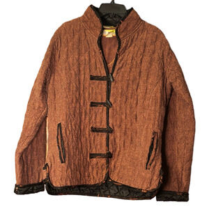 Tribe Handwoven Cotton Jacket & Vest Set Boho Nepal Artisan Size M/L